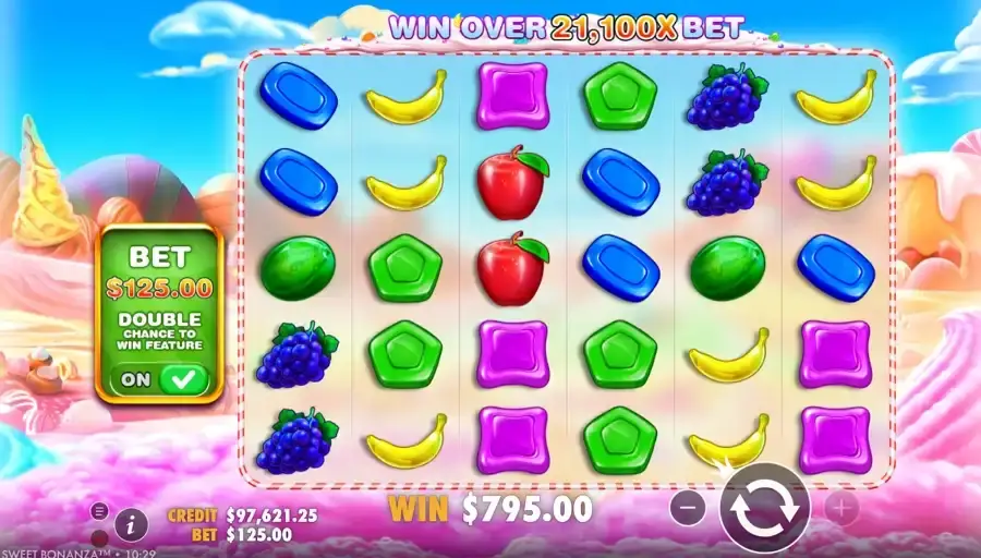 Sweet Bonanza-Gameplay-Bildschirm